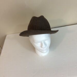 Vintage London Fog Brown Fedora Hat Size Medium 7 -7 1/8